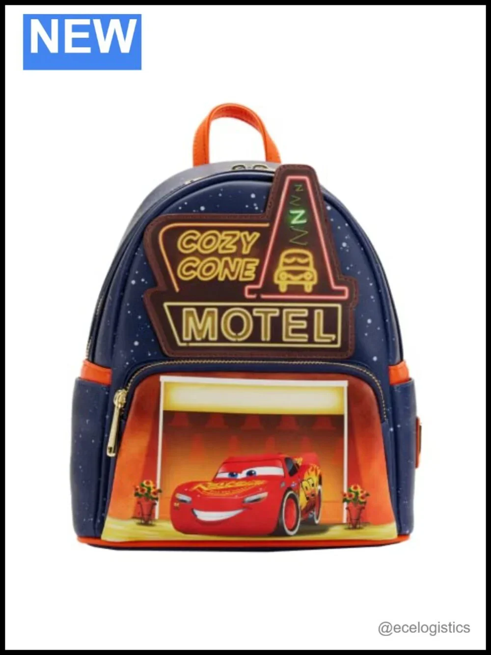 Loungefly Disney Pixar Cars Cozy Cone Shoulder Bag Faux Leather Glow in Dark